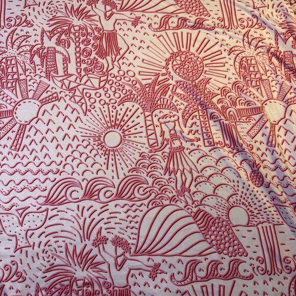 Yatta Golf Mens XXL Pink White Short Sleeve Golf Polo Shirt Hawaiian Theme Shaka - Picture 9 of 11